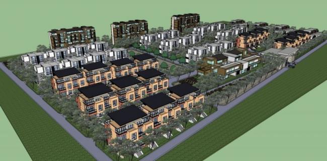Modern Villa Cluster Design | SketchUp 3D Model