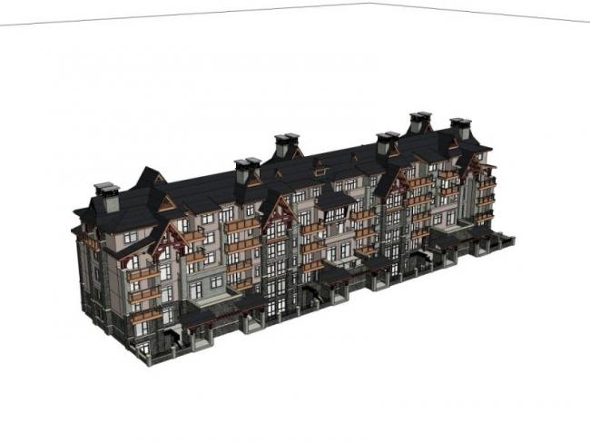 Classical Style Townhouse Villa Model in SketchUp