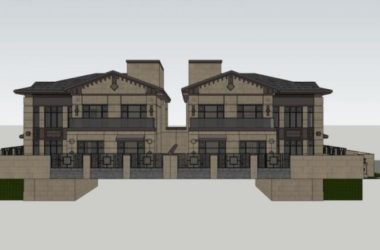 SketchUp Villa Model: Double Split Chinese-Style Villa-BIM WORLD