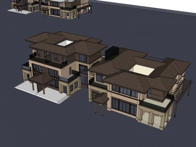 Modern Twin Villa Design | SketchUp 3D Model