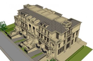 French Classical Style Row Villa Model in SketchUp-BIM WORLD