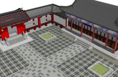 SketchUp Model of a Traditional Chinese Siheyuan Villa-BIM WORLD