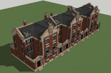 European Classical Multi-Row Villa Model in SketchUp-BIM WORLD