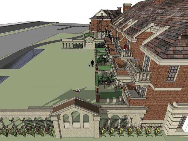 SketchUp Villa Model: British Classical Style Row House Design