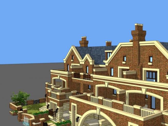 SketchUp Villa Model: Multi-Unit European Classical Style Residence
