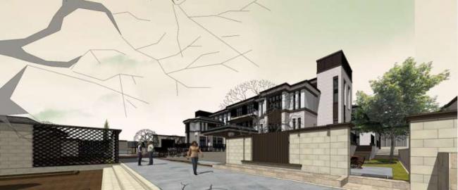 Modern Chinese-Style Villa and Hotel Courtyard SketchUp Model