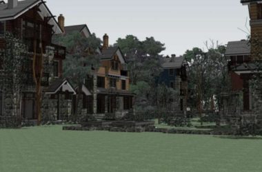Classical Twin Villa Cluster Model in SketchUp-BIM WORLD