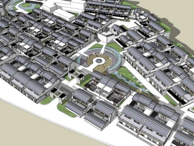 Chinese-Style Villa Residential Complex 3D Model in SketchUp