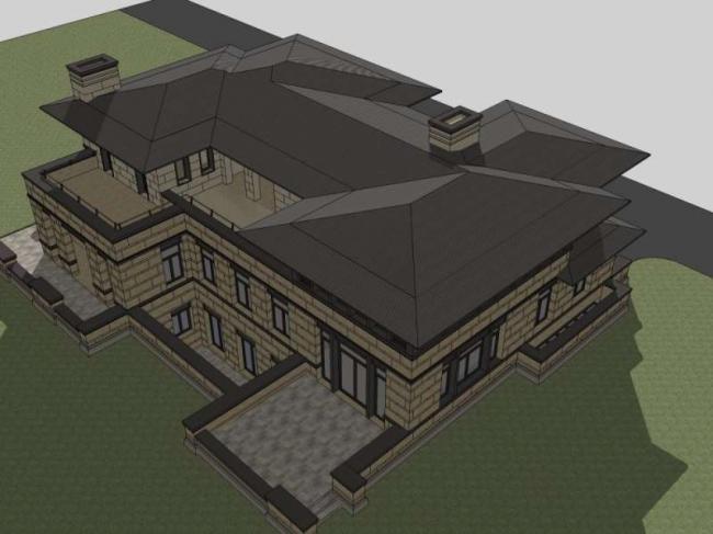 Classical Single-Family Villa Model in SketchUp