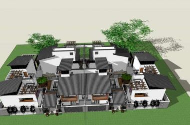 Double Split Villa Sketchup Model | Elegant Chinese-Style Design-BIM WORLD