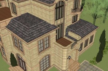 French Classical Solo Villa Model in SketchUp-BIM WORLD