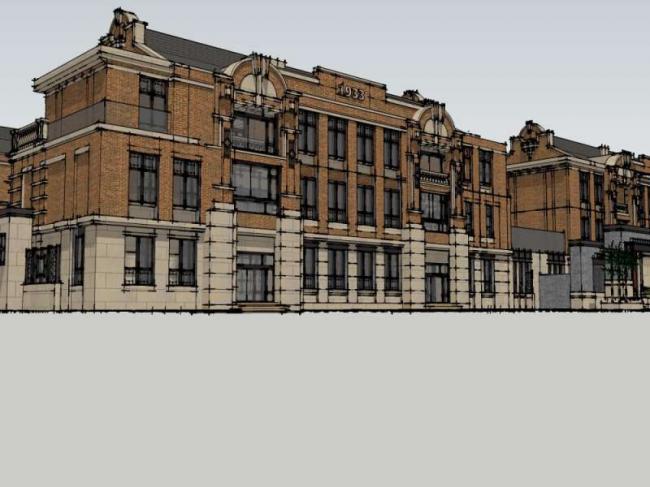 European Classical Multi-Row Villa Model in SketchUp