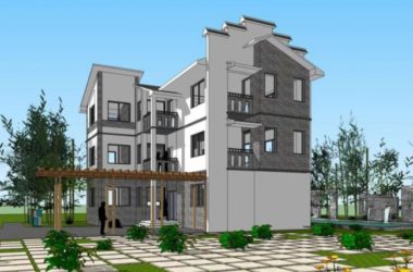 Multi-Story Huizhou-Style Villa Model in SketchUp | Traditional Chinese Residence-BIM WORLD