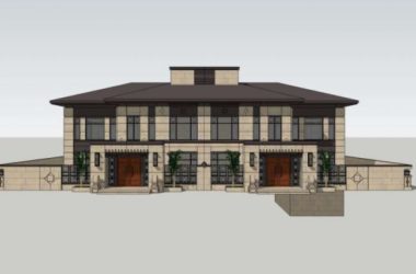 Classical Twin Villa Model in SketchUp-BIM WORLD