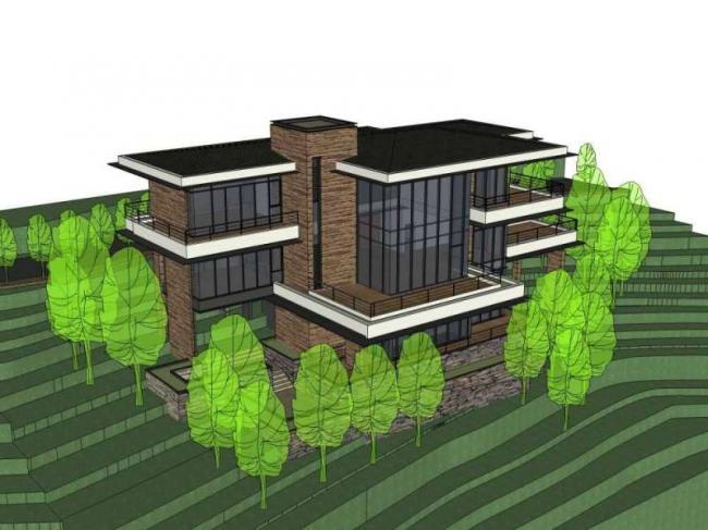 Modern Multi-Story Villa Model in SketchUp