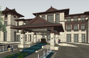 SketchUp Villa Model | Solo Villa in Southeast Asian Classical Style-BIM WORLD