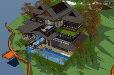 Southeast Asian Style Solo Villa Model in SketchUp-BIM WORLD