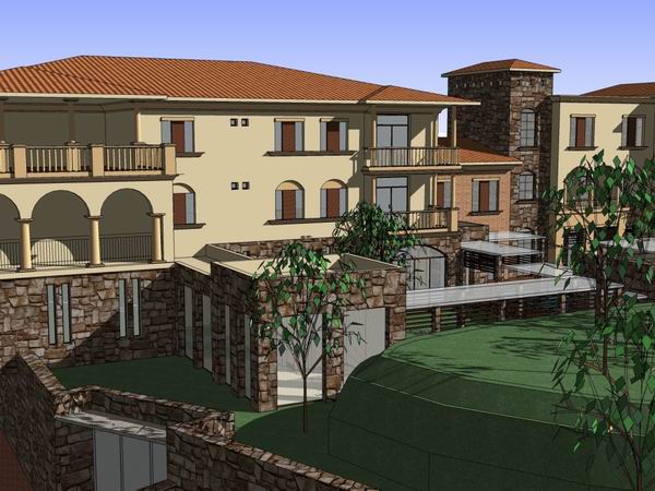 Solo Villa Sketchup Model | Classical Mediterranean Design