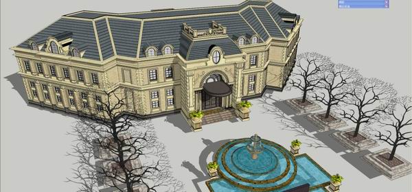 European Classical Style Solo Villa Model in SketchUp