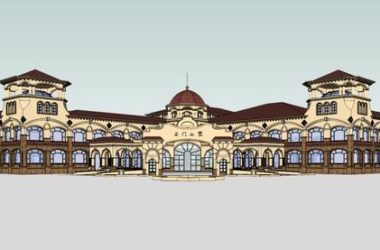 Spanish Classical Style Villa and Reception Center Model in SketchUp-BIM WORLD
