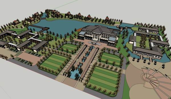 SketchUp Villa Model | Solo Commercial Villa in Classical Style