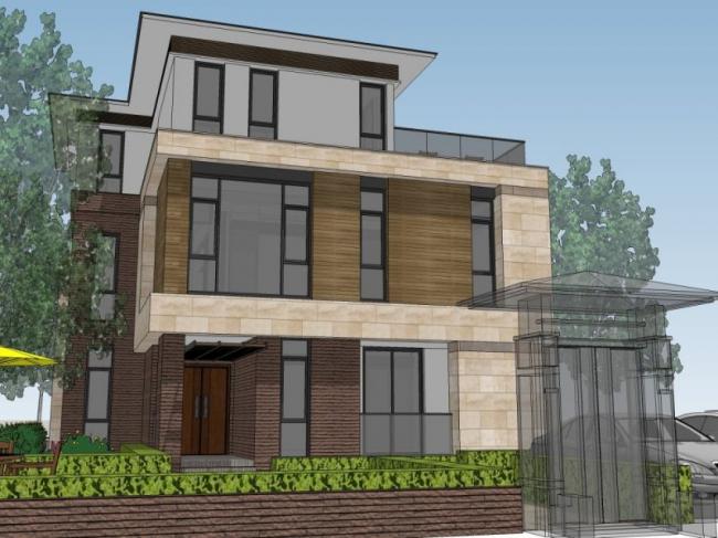 Modern Stacked Villa Design in SketchUp