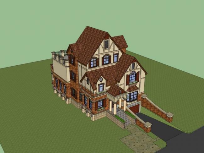 Classical Stacked Villa Design in SketchUp