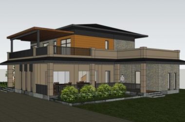 Modern Chinese-Style Solo Villa SketchUp Model-BIM WORLD