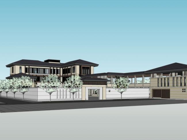 Modern Chinese Style Multi-Row Villa SketchUp Model