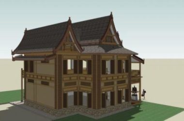 Classical Style Single-Family Villa SketchUp Model-BIM WORLD
