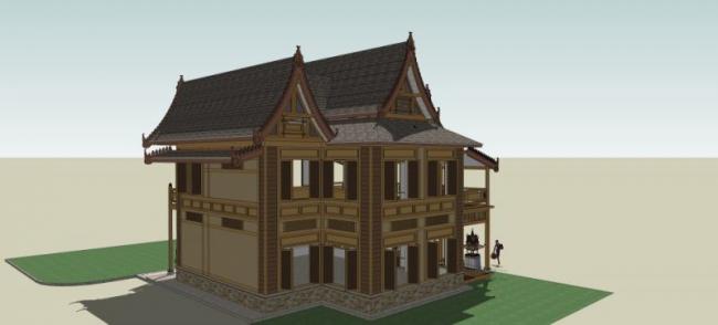 Classical Style Single-Family Villa SketchUp Model