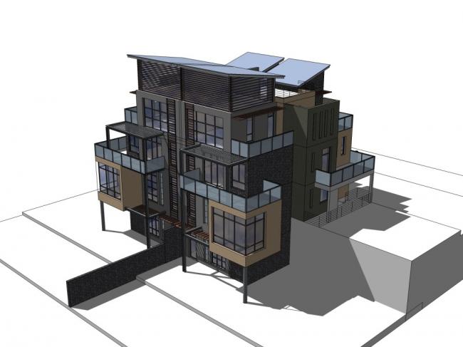 Modern Multi-Story Villa Design in SketchUp