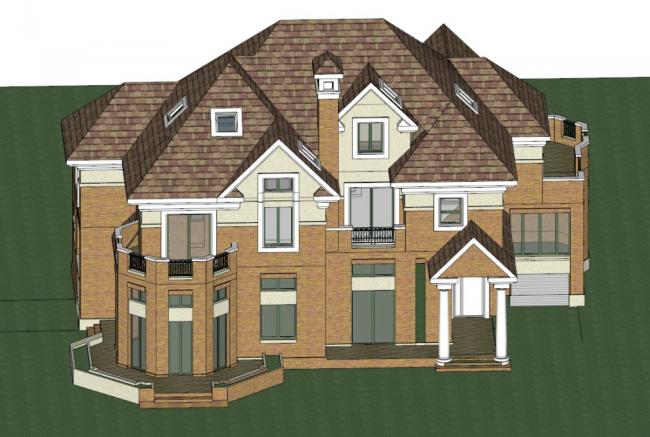 Classical Single-Family Villa Model in SketchUp