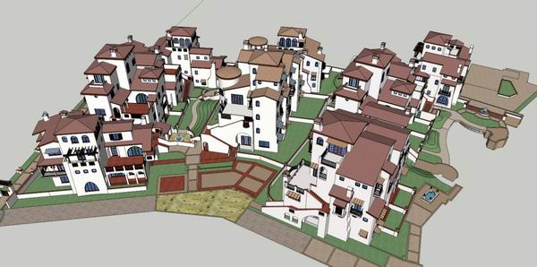 Spanish Classical Style Villa Cluster | SketchUp 3D Model