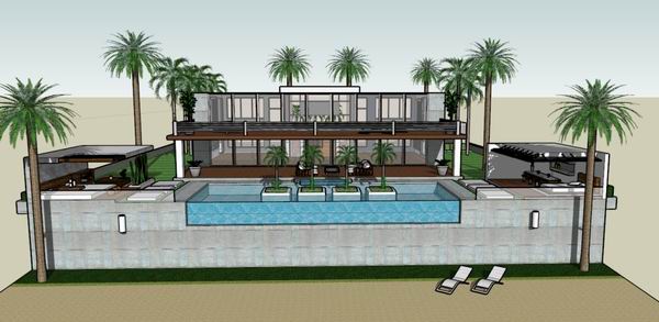 Modern Single Tropical Villa | SketchUp 3D Model