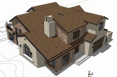 Classical Style Slope-Top Villa SketchUp Model-BIM WORLD