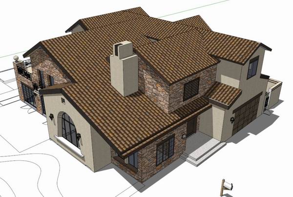 Classical Style Slope-Top Villa SketchUp Model