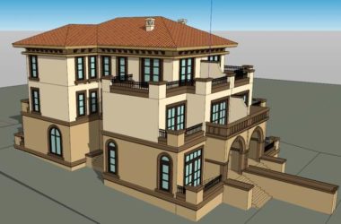 Classical Twin Villa Model in SketchUp-BIM WORLD