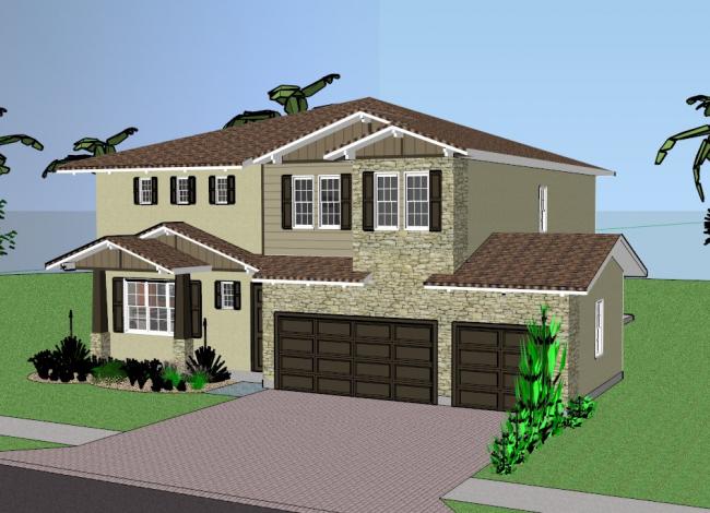 Classical Single-Family Villa Model in SketchUp