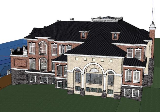 Classical Single-Family Villa Model in SketchUp