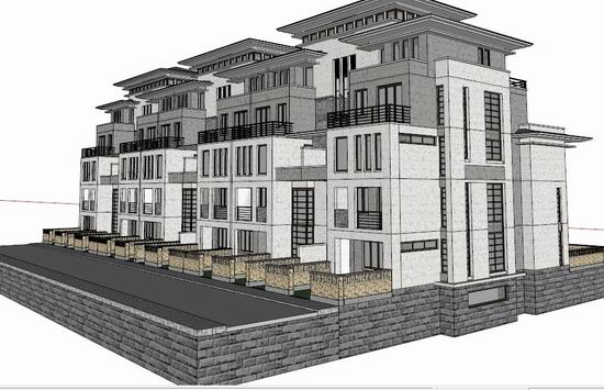 Classical Stacked Double Villa Model in SketchUp