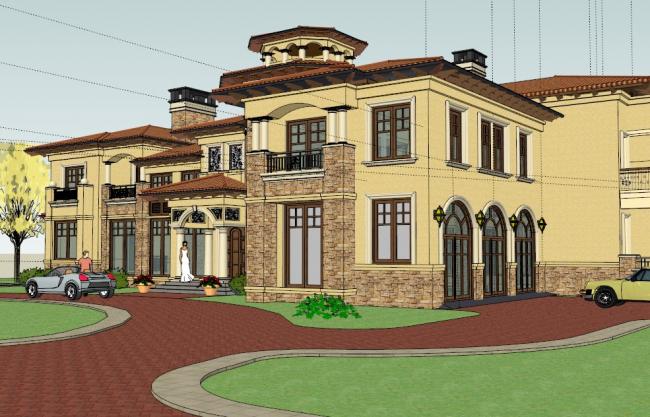 Classical Stacked Villa Model in SketchUp