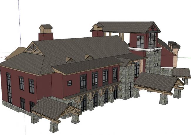 Classical Twin Villa Model in SketchUp