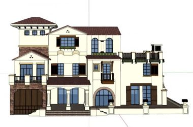Classical Single-Family Villa Model in SketchUp-BIM WORLD
