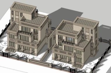 Modern Multi-Story Detached Villa SketchUp Model-BIM WORLD