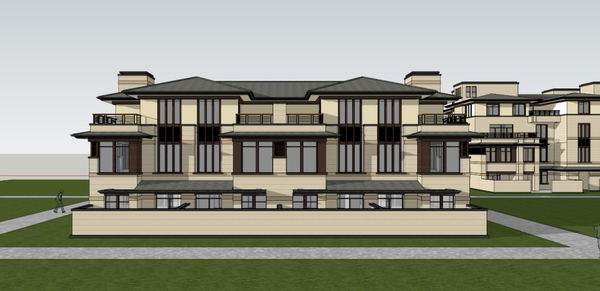 Classical Twin Villa Model in SketchUp