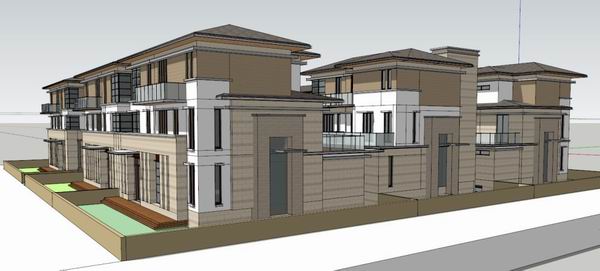Classical Twin Villa Model in SketchUp