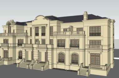 Classical Twin Villa Design in SketchUp Model-BIM WORLD