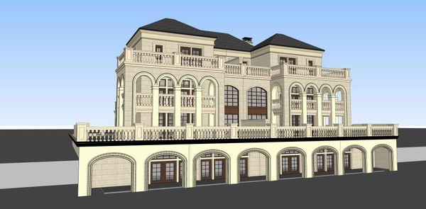 Classical Twin Villa Model in SketchUp