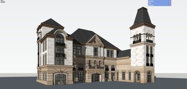 Classical Single-Family Villa Model in SketchUp